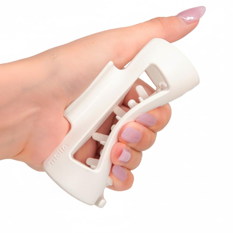 Mello The Original Hair Claw Clip Squishy Claw Clip Made in Korea Patent Pending 30021976 (White, Medium) - Image 1